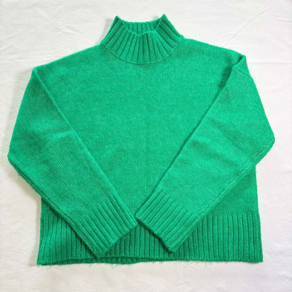 LOFT Mock Neck Sweater Green Medium Excellent MSRP $69